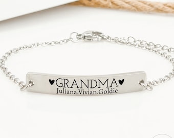 Personalized Grandma Gift Grandma Bracelet Nana Gift Grams Bracelet Oma Gift Personalized Grandma Name Abuelita Granny Gigi Yaya Grammy