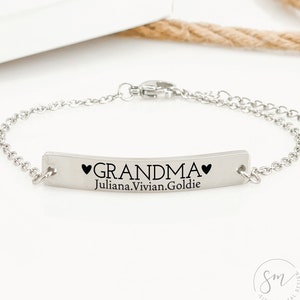GMA Bracelet Personalized Grandma Bracelet Kid's Names Grammy Bracelet Gift From Grandkid Jewelry Christmas Gift Birthday Personalized Names image 1