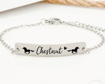 Personalized Horse Bracelet Gift Horse Name Bracelet Horse Jewelry Gift For Her Birthday Gift Bracelet For Her Horse Girl Gift Personalized