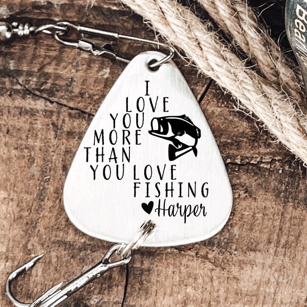 Personalized Fishing Lure Gift for Husband I Love You More Than You Love Fishing Anniversary Gift For Him Gift Valentines Gift from Wife