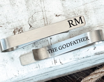 Personalized Godfather Gift The Godfather Tie Clip Godfather Tie Bar Godparent Gift From God Child For Godfather from Nephew Gift for Uncle
