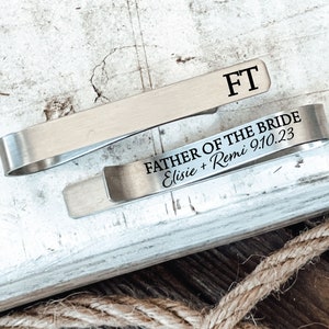 Personalized Father of the Bride Gift Father Of The Bride Tie Clip Father of the Brides Parent Gift Personalized Father of Bride Tie Clip image 1