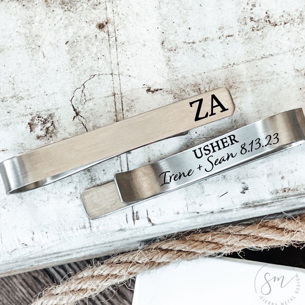 Personalized Usher Gift Usher Tie Clip Usher Tie Bar Gift For Wedding Party Tie Clip For My Usher Gift Wedding Party Wedding Attendant