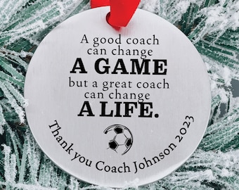 Coach Gift Idea | Coach Christmas Ornament | Personalized 2023 Christmas Gift for Coach | Football Coach Tennis Soccer Coach Gift Football