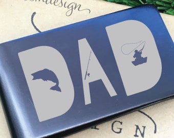 Fishing Money Clip Etsy - men s fishing money clip gift for the dad who loves to go fishing engraved custom wallet fathers day gift the fisherman stepdad money clip