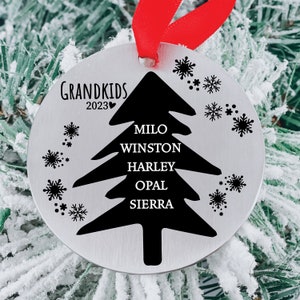 Grandkids Tree Ornament Personalized Christmas Ornaments Grandma Grandkids Tree Personalization Christmas Ornament Holiday 2023 Gift