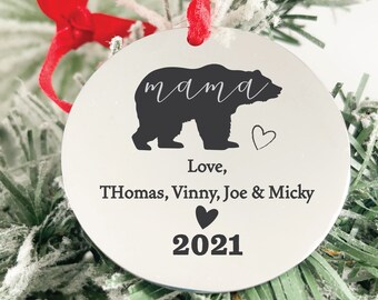 Mama Bear Papa Bear /2018 Year Charm /Can Be Personalized Bottle Cap Ornament 