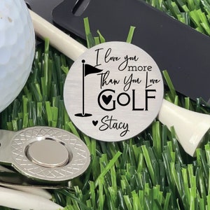 Valentines Gifts for Him Golf Gifts for Men Gift Idea for Him Mens Valentines Gifts For Him I Love You More than You Love Golf Ball Marker