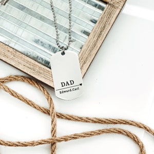 We Love Daddy Gift Personalized Dad Necklace Personalized Men's Necklace Gift Idea Personalized Names Gift for Dad From Kids Dad Birthday image 4