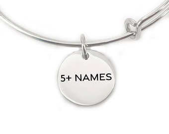 5+ Names Bangle Personalized Gift Bangle Jewelry Gift Birthday Gift For Mom Gift Personalized Kids Name Bracelet Gift Idea Mother Kids