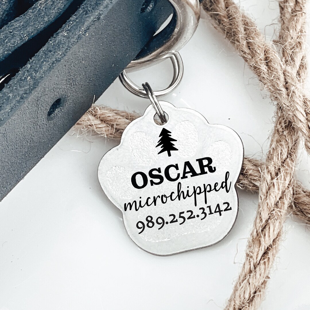 Microchipped Dog Tag Microchip Dog Tag Microchipped Pet Tag Etsy
