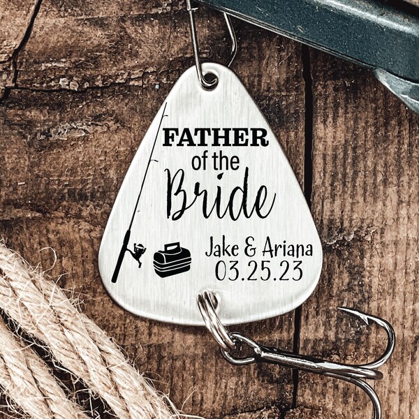Father Of The Bride Gift Idea Personalized Father of the Bride Fishing Lure Wedding Gift For Dad Parent Wedding Day Gift For Dad Bride's Dad
