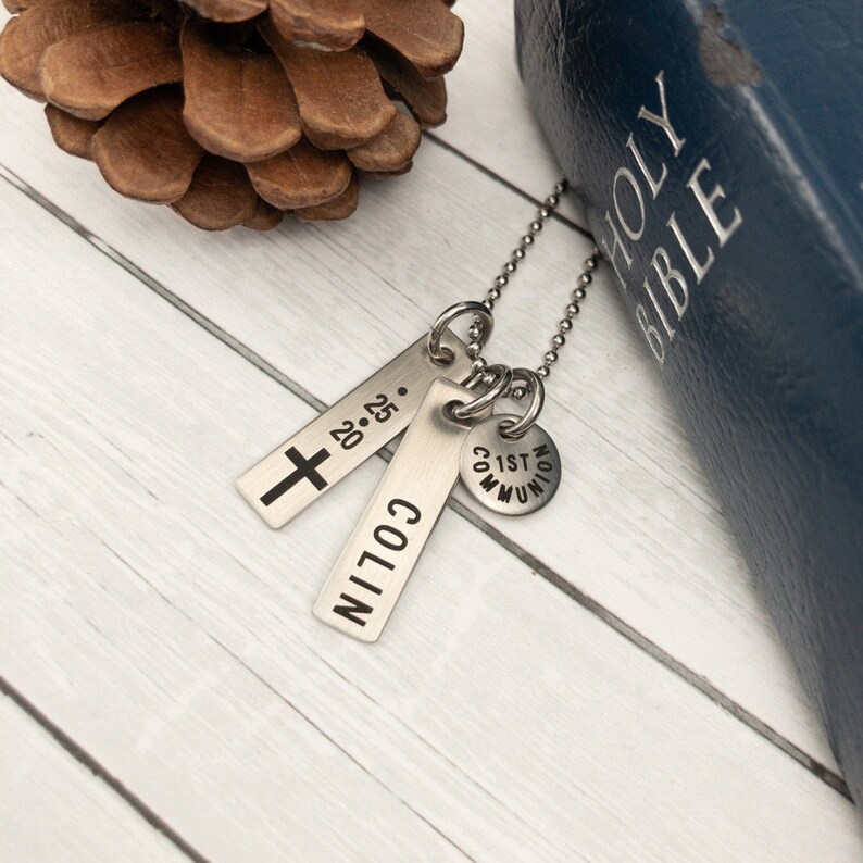 Personalized Boys First Communion Necklace For Boy First Etsy