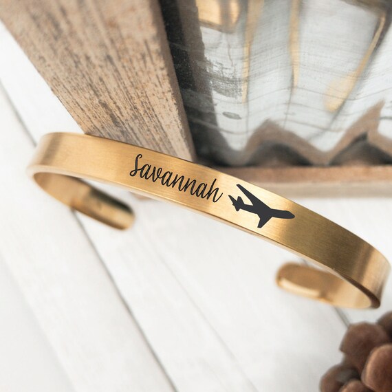 Personalized Flight Attendant Gift Airplane Cuff Gift For | Etsy