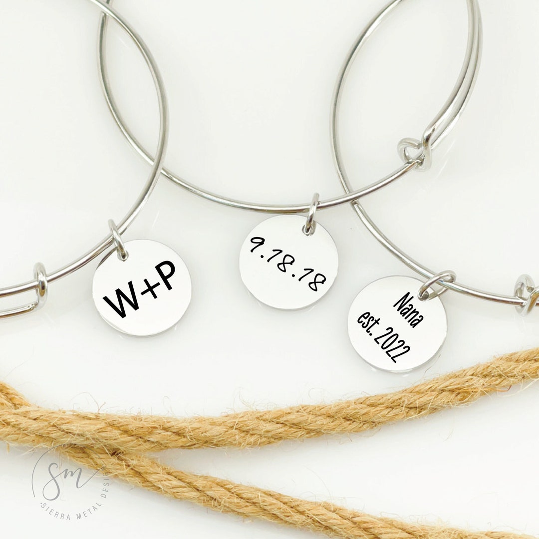 Custom Bangle Personalized Bangle Custom Jewelry Custom for Her Gift ...