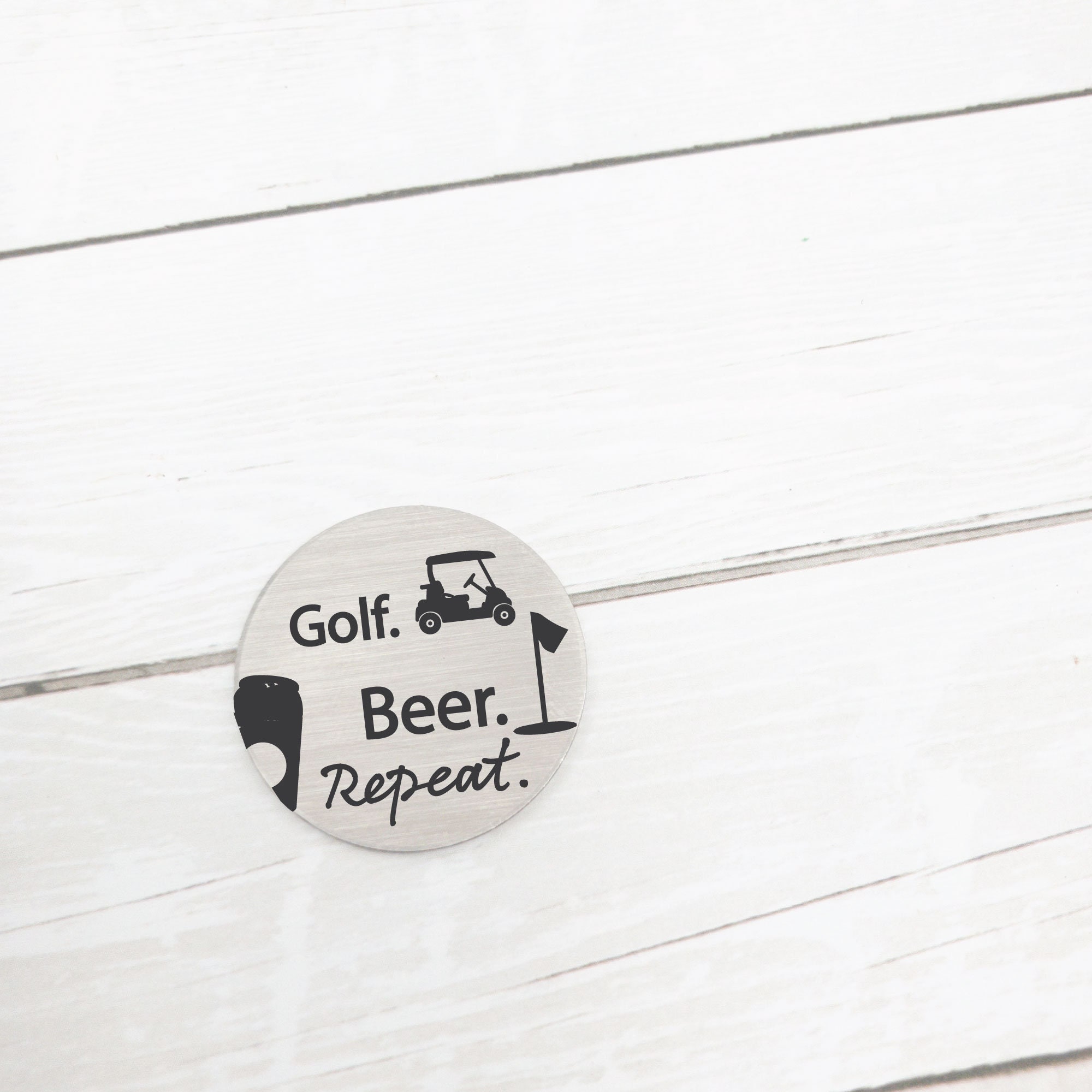 Golfer Gift Beer Repeat Golf Ball Marker Adult Mature Etsy