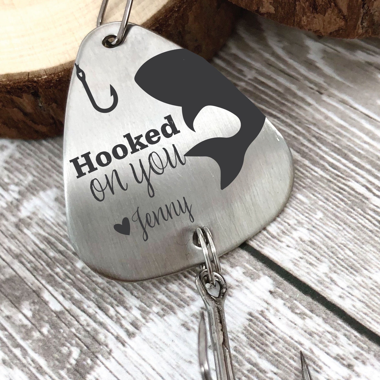 Personalized Fishing Lure Gift Hooked On You Fishing Lure Etsy