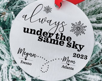 Long Distance Ornament Personalized | Friendship Long Distance Christmas Ornament | Same Sky Long Distance Gift Ornament Gift Christmas