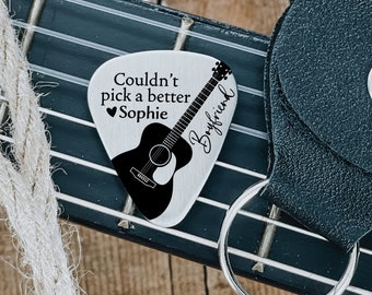 Cadeau petit ami de petite amie pour la Saint-Valentin impossible de choisir un meilleur médiator guitare petit ami pour lui cadeau de petite amie personnalisé