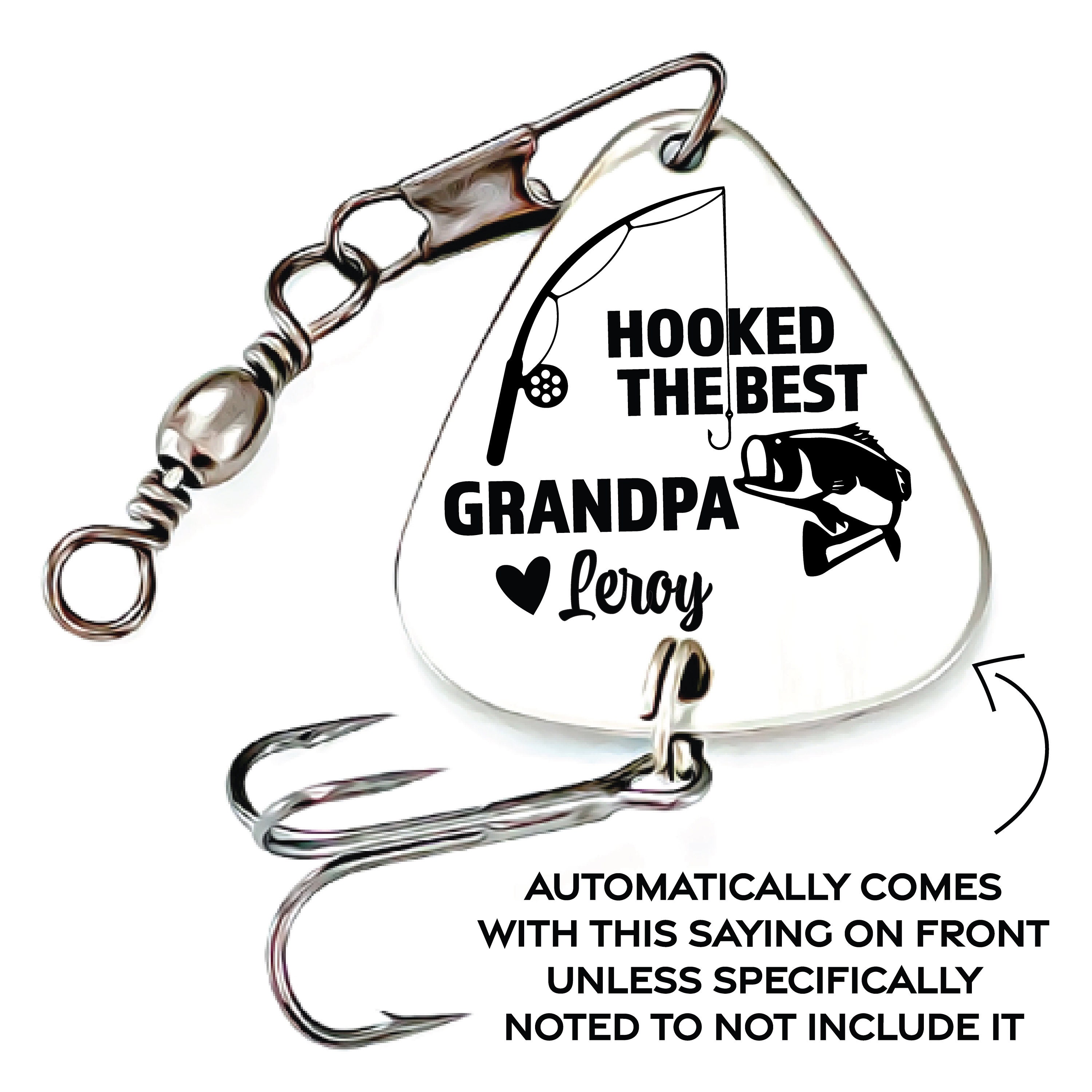 Grandpa Gift Grandpa Fishing Lure Fathers Day Gift for Grandpa Hooked the  Best Grandpa Fishing Lure Papa Poppop Pops Gramps GPA Gift Idea 