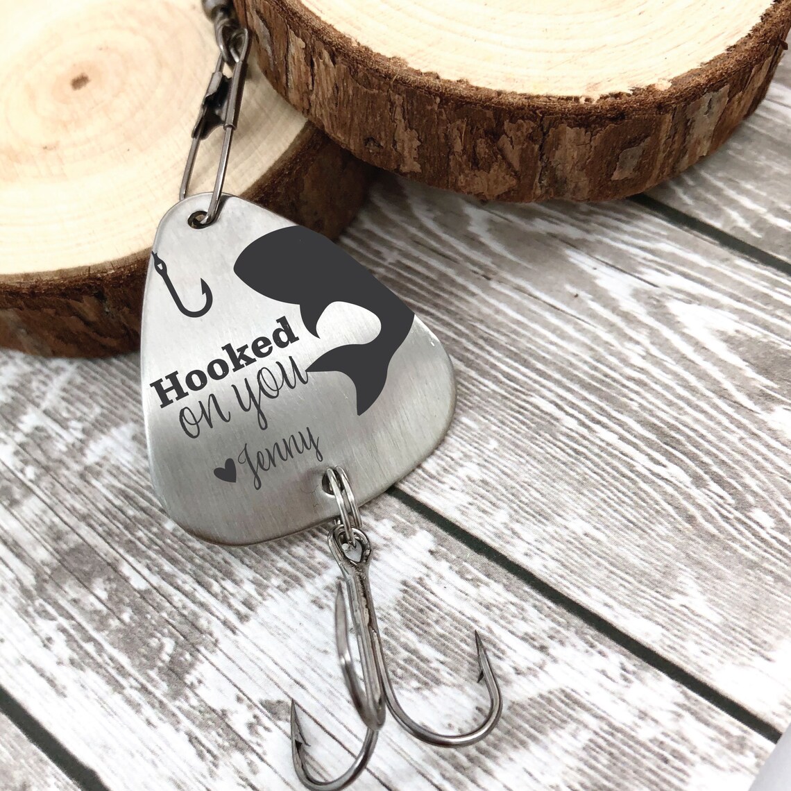 Personalized Fishing Lure Gift Hooked On You Fishing Lure Etsy