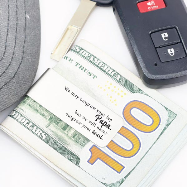 Personalized Stainless Steel Money Clip – "We Love Papa" Gift for Papa