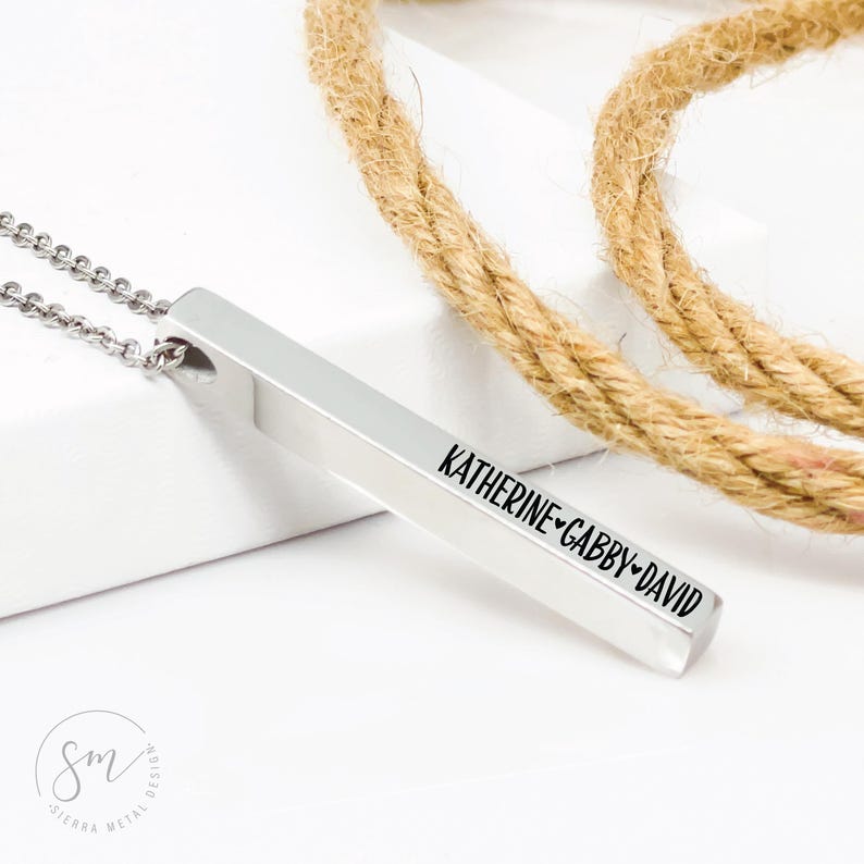 Camille Jane Necklace Personalized Kids Name Necklace Kids Names Necklace Mom Personalized Mom Necklace Kids Names Mothers Day Jewelry Cube image 1
