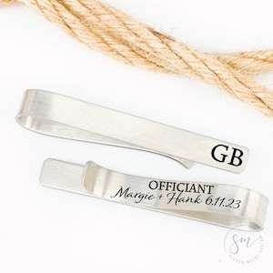 Personalized Officiant Gift Officiant Tie Clip Officiant Tie Bar Gift For Wedding Party Tie Clip For My Officiant Pastor Gift Wedding Party image 3
