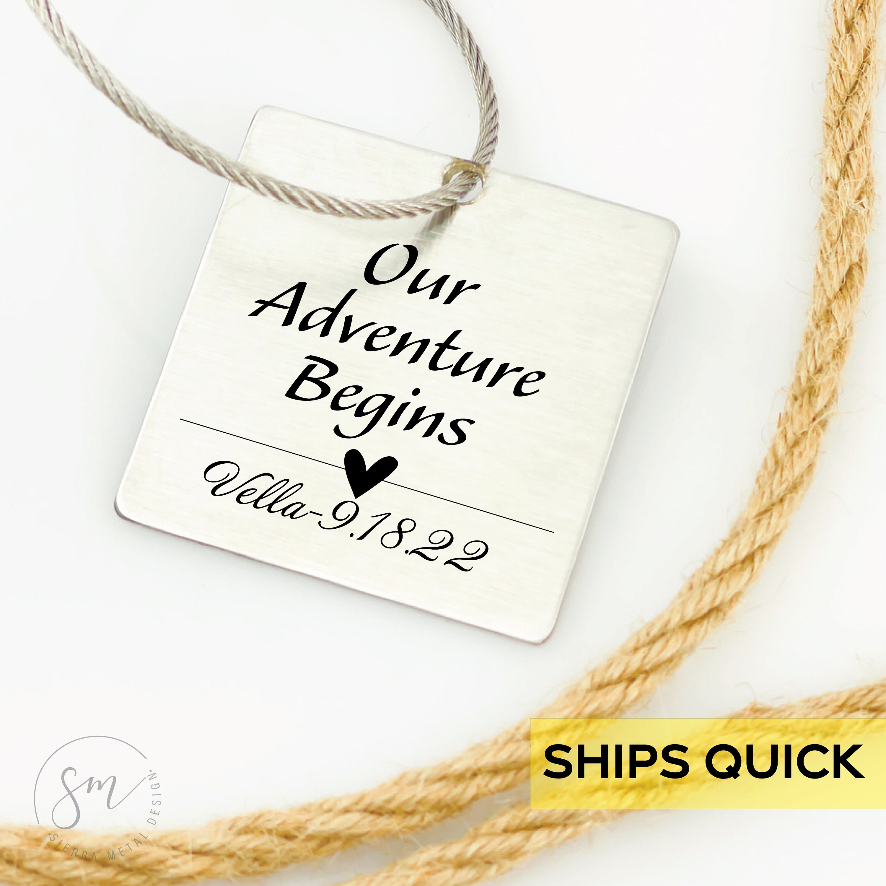 Our Adventure Begins Luggage Tag Personalized Luggage Tag 