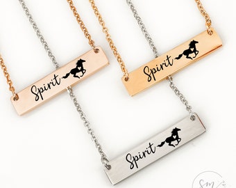 Personalized Name Horse Bar Necklace Horse Jewelry Personalize Bar Horse Necklace Personalized Necklace Jewelry Personalized Horse Necklace