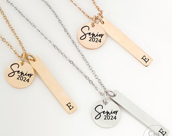 Senior Gift Graduation Necklace Graduation 2024 Gift Class of Girl Graduation Gift for Girl Personalized Name Necklace for Girl Senior 2024