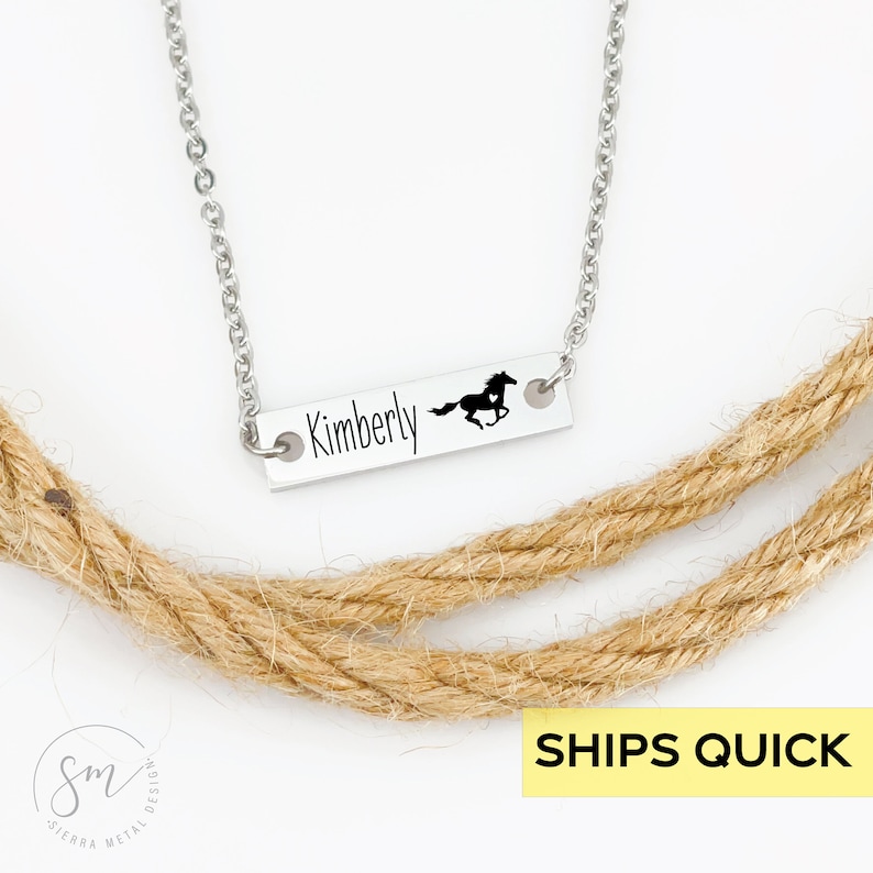 Personalized Horse Girl Necklace Gift Daughter Birthday Gift Etsy
