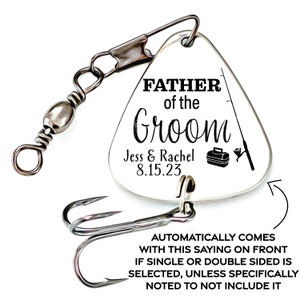 Father of the Groom Fishing Lure Father Gift Wedding Gift Personalized Dad Gift Personalized Lure Parent Gift Outdoors Father in Law image 10