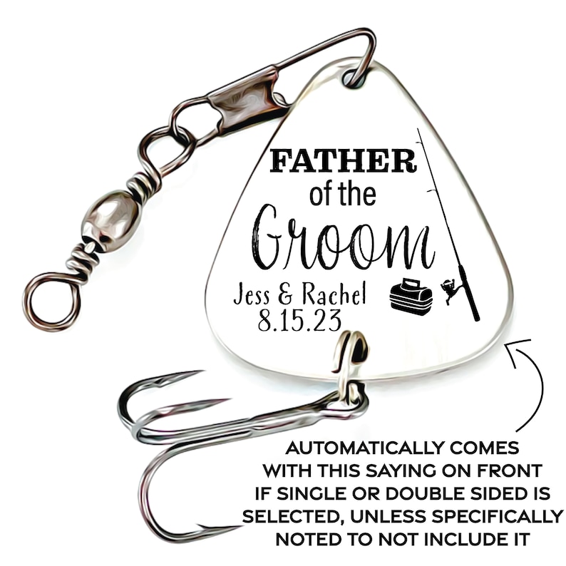 Father of the Groom Fishing Lure Father Gift Wedding Gift Personalized Dad Gift Personalized Lure Parent Gift Outdoors Father in Law image 10