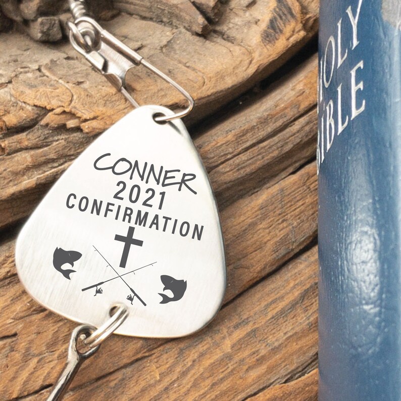 Confirmation Gift Fishing Lure Personalized Boys Confirmation Fishing Lure Gift Idea Confirmation Gift Religious Gift 2021 Gift Catholic