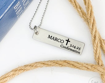 Personalized Boys Confirmation Necklace For Boy Confirmation Necklace Confirmation Gift Cross Necklace boy Gift for Confirmation Gift Idea