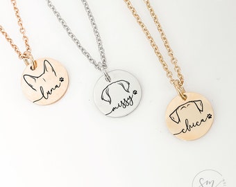 Personalized Dog Necklace | Custom Dog Ears | Custom Dog Name Necklace | Dog Mom Gift | Pet Necklace with Name for Women | Bella Bleu