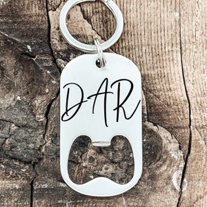 Personalized Gift Wedding Father of the Groom Bottle Opener Keychain Grooms Dad Gift Idea For Wedding Father of Groom Initials Personalized