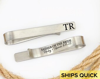 Personalized Father of the Bride Gift Father Of The Bride Tie Clip Father of the Brides Parent Gift Personalized Father of Bride Tie Clip