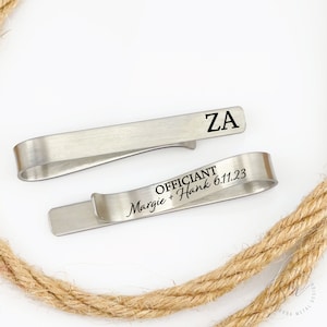 Personalized Officiant Gift Officiant Tie Clip Officiant Tie Bar Gift For Wedding Party Tie Clip For My Officiant Pastor Gift Wedding Party image 8