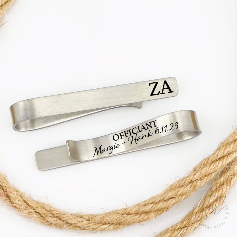 Personalized Officiant Gift Officiant Tie Clip Officiant Tie Bar Gift For Wedding Party Tie Clip For My Officiant Pastor Gift Wedding Party image 8