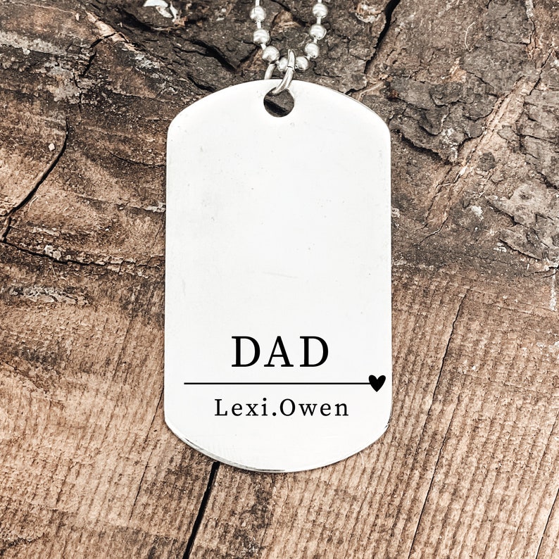 We Love Daddy Gift Personalized Dad Necklace Personalized Men's Necklace Gift Idea Personalized Names Gift for Dad From Kids Dad Birthday image 6