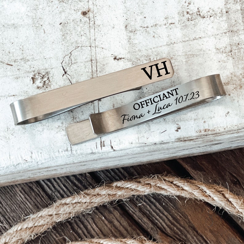 Personalized Officiant Gift Officiant Tie Clip Officiant Tie Bar Gift For Wedding Party Tie Clip For My Officiant Pastor Gift Wedding Party image 1