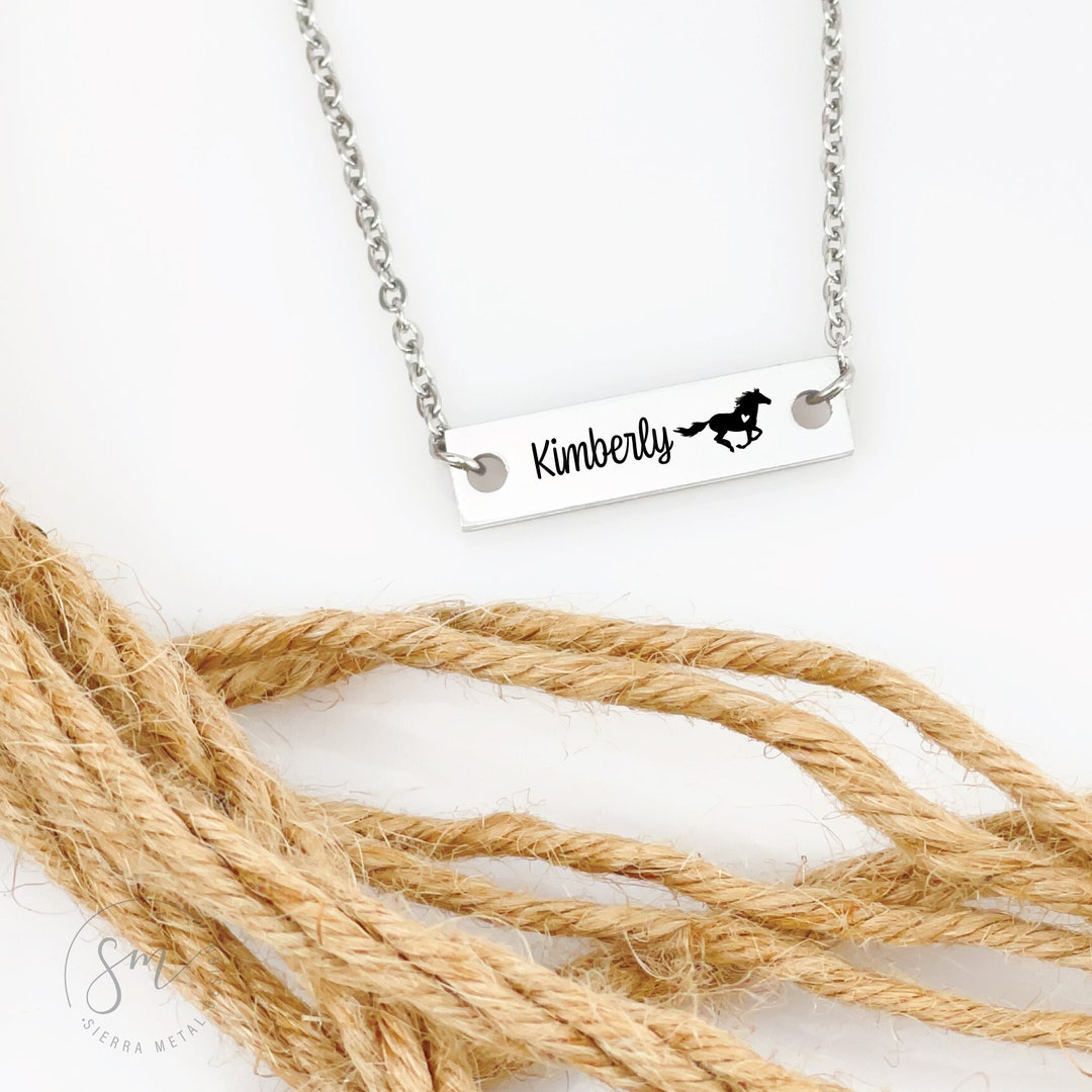 Personalized Horse Girl Necklace Gift Daughter Birthday Gift Girl