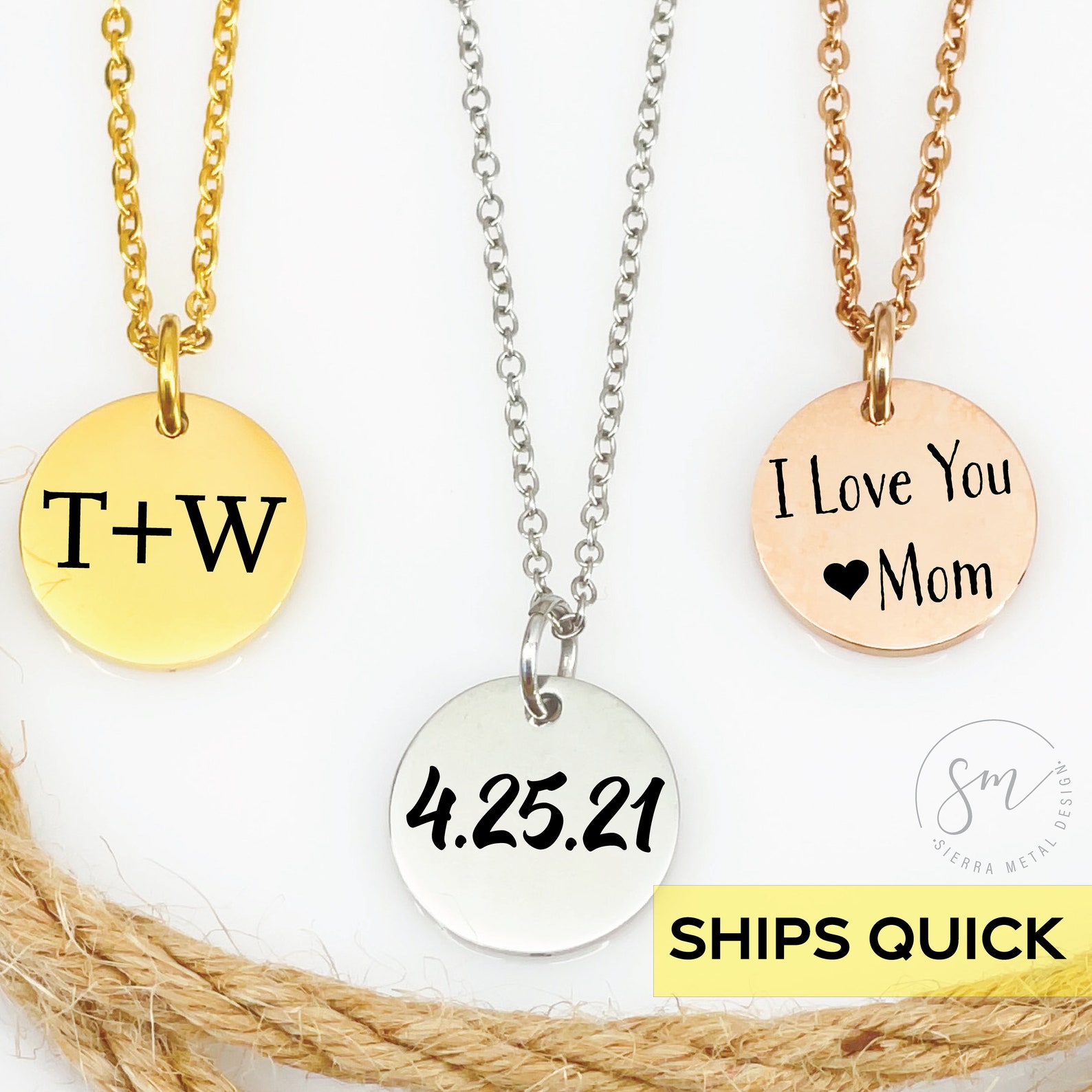 Custom Coin Necklace Custom Coin Jewelry Personalized Name Etsy