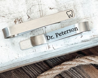 Dentist Gift Doctor Tie Clip Personalized Doctor Gift Tie Bar Men Gift For Doctor Tie Clip For Doctor Medical Tie Clip Personalized Tie Clip