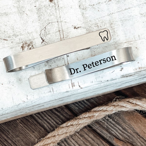 Dentist Gift Doctor Tie Clip Personalized Doctor Gift Tie Bar Men Gift For Doctor Tie Clip For Doctor Medical Tie Clip Personalized Tie Clip