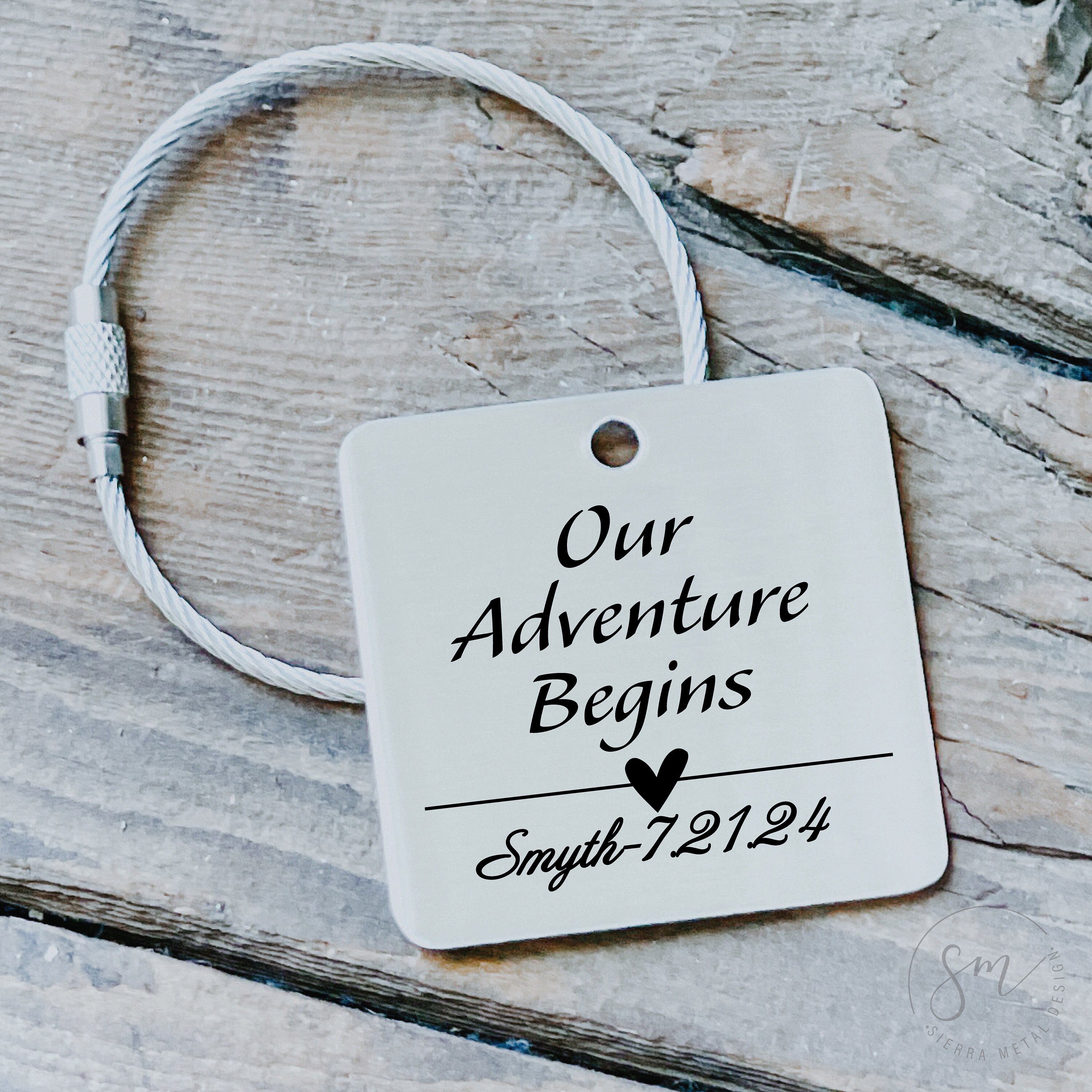 Our Adventure Begins Luggage Tag Personalized Luggage Tag 