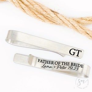 Personalized Father of the Bride Gift Father Of The Bride Tie Clip Father of the Brides Parent Gift Personalized Father of Bride Tie Clip image 3