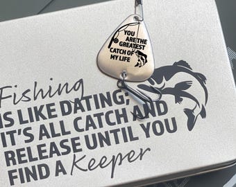 The Greatest Catch Fishing Lure Fishing Gifts for Men You are the Greatest Catch of My Life Fishing Lure Husband Gift Valentines Gifts Men